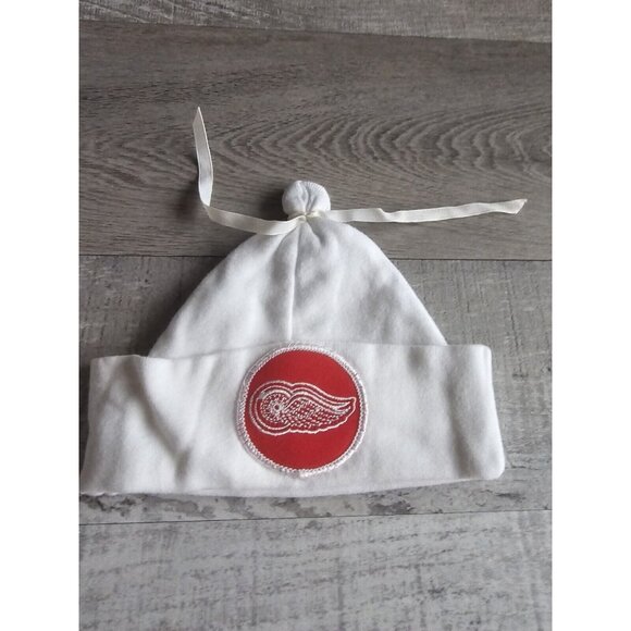 Vtg Infant Size NHL Detroit Red Wings Hat Lot Beanie Newborn 0-3 Months 1990s - Picture 4 of 11